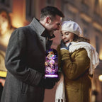 Artificial Tulips in Crystal Box, Galaxy Glass Rose Flower with LED Light Great Gift Ideas for couples